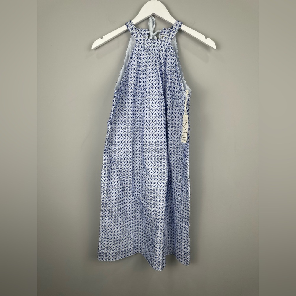 ISANI Blue Embroidered Halter Tie Casual Summer Dress NWT NEW Size Small - Picture 4 of 10